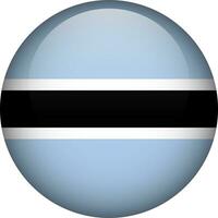 Botswana flag button. Round flag of Botswana. Vector flag, symbol. Colors and proportion correctly.