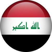 Iraq flag button. Emblem of Iraq. Vector flag, symbol. Colors and proportion correctly.