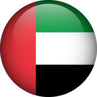 United Arab Emirates flag button. Emblem of UAE. Vector flag, symbol. Colors and proportion correctly.