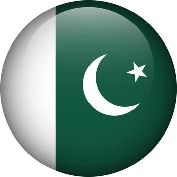 Pakistán bandera botón. emblema de Pakistán. vector bandera, símbolo. colores y proporción correctamente.