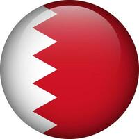 Bahrain flag button. Emblem of Bahrain. Vector flag, symbol. Colors and proportion correctly.