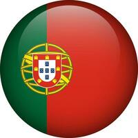 Portugal flag button. Emblem of Portugal. Vector flag, symbol. Colors and proportion correctly.