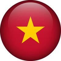 Vietnam flag button. Emblem of Vietnam. Vector flag, symbol. Colors and proportion correctly.