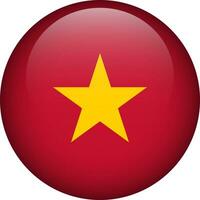 Vietnam flag button. Emblem of Vietnam. Vector flag, symbol. Colors and proportion correctly.