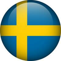 Sweden flag button. Emblem of Sweden. Vector flag, symbol. Colors and proportion correctly.