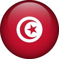 Tunisia flag button. Emblem of Tunisia. Vector flag, symbol. Colors and proportion correctly.