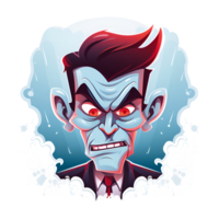 Cartoon style halloween vampire no background perfect for print on demand merchandise AI Generative png