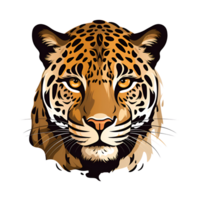 artistico stile leopardo giaguaro cartone animato leppardo giaguaro no sfondo Perfetto per Stampa su richiesta merce ai generativo png