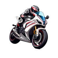 Artistic Style Motorcycle Painting Drawing No Background Perfect for Print on Demand AI Generative png