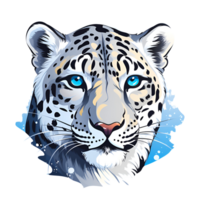 konstnärlig stil snö leopard tecknad serie snö leopard Nej bakgrund perfekt för skriva ut på efterfrågan ai generativ png