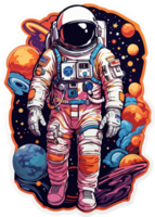 Astronaut Sticker Clip Art with AI Generative png