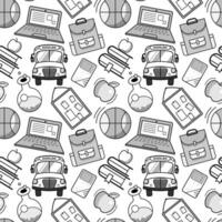 School background. Seamless back to school pattern. Concept of black and white school background. vector