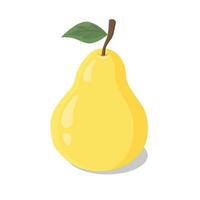 Vector yellow pear icon. Isolated vector illustration, color drawing symbol.