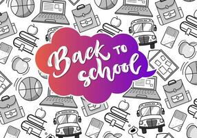 Back to school banner, poster. Cartoon school wallpaper. Concept of school background. vector