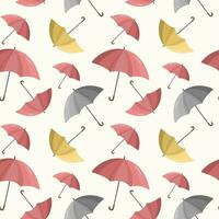 Seamless pattern with umbrella. Colourful umbrellas. Autumn background, vector pattern.