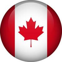 Canada flag button. Emblem of Canada. Vector flag, symbol. Colors and proportion correctly.
