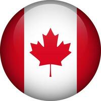 Canada flag button. Emblem of Canada. Vector flag, symbol. Colors and proportion correctly.