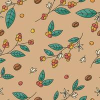 Coffee Berry And Branch Seamless Pattern vector