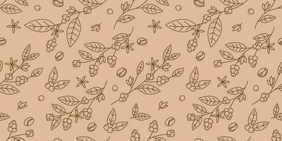 Branch Of Coffee Beans Seamless Pattern vector