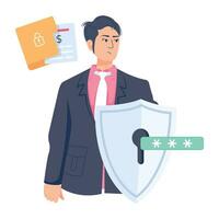 Trendy Secure Data vector