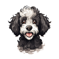 Cartoon Style Cute Poodle Dog Puppy No Background Perfect for Print on Demand Merchandise AI Generative png