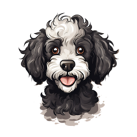 desenho animado estilo fofa poodle cachorro cachorro não fundo perfeito para impressão em exigem mercadoria ai generativo png