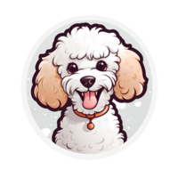 Cartoon Style Cute Poodle Dog Puppy No Background Perfect for Print on Demand Merchandise AI Generative png