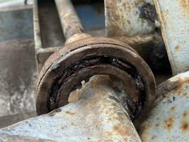 rusty metal pipe in the factory photo