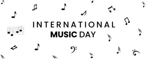 International Music Day on October 1st. Vector illustration world music day banner  isolated on white background.