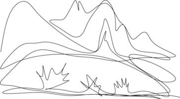 The illustrations and clipart. hand-drawn illustration of a mountain and trees vector