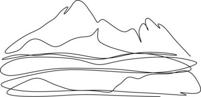 The illustrations and clipart. hand-drawn illustration of a mountain and trees vector