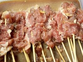 barbecue of pork, close up photo