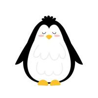 Penguin. Cold winter symbol. Antarctic bird, animal illustration. vector