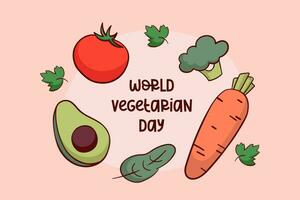 mundo vegetariano día. sano verduras vector