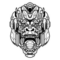 Mechanical Kong mascot geometric game tattoo vector