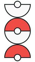 Red and white circle abstract icon symbol illustrator. vector