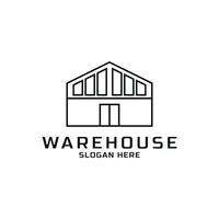 Warehouse logo design line modern vector