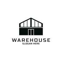 Warehouse silhouette logo design modern vector