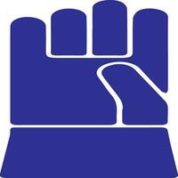 a blue fist icon on a white background vector