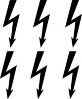 a set of four lightning bolts on a white background vector