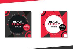 black friday social media post template vector