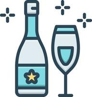 color icon for champagne vector