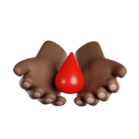 värld blod givare dag. blod donation. ge blod spara liv. 3d framställa ikon. png
