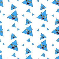 Geometric seamless  psychedelic groovy pattern. different shapes. triangle vector