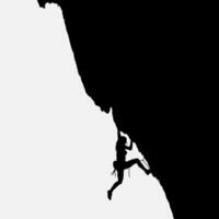alto detalles de alpinismo silueta. mínimo símbolo y logo de deporte. ajuste para elemento diseño, fondo, bandera, fondo, cubrir, logotipo aislado en negro antecedentes. vector eps 10