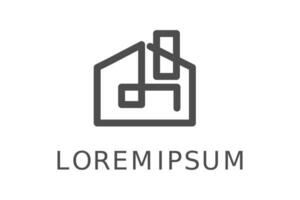 home line art logo design on white background vector