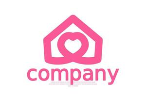 house love logo design on white background vector