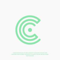 letter C and key logo design on white background vector