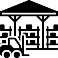 solid icon for warehouse vector