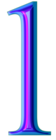 Blue iridescent number png